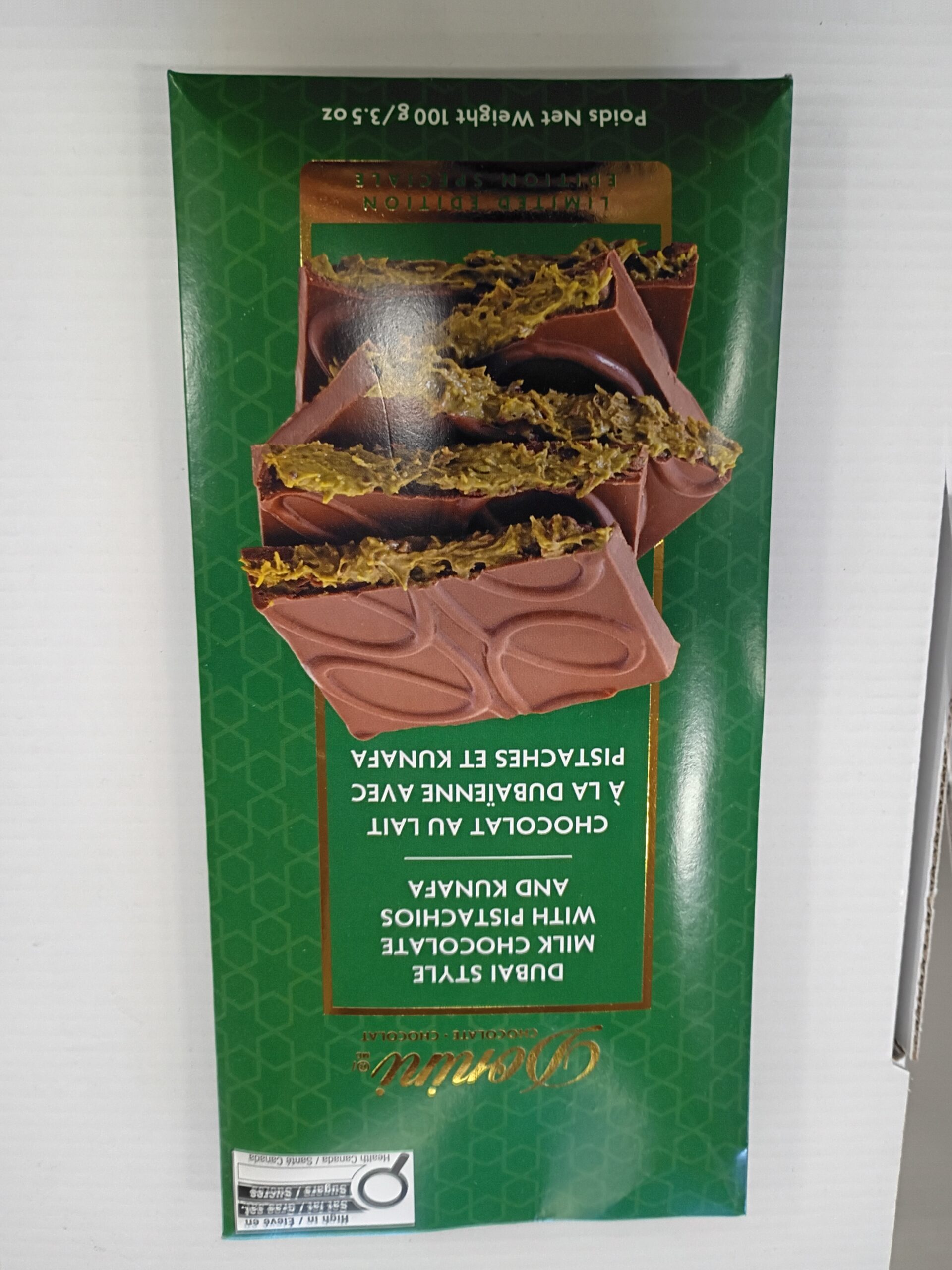 Donini - Dubai Style Milk Chocolate with Pistachios and Kunafa Bar